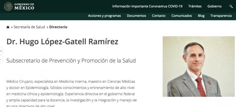 Dr. Hugo López-Gatell Ramírez