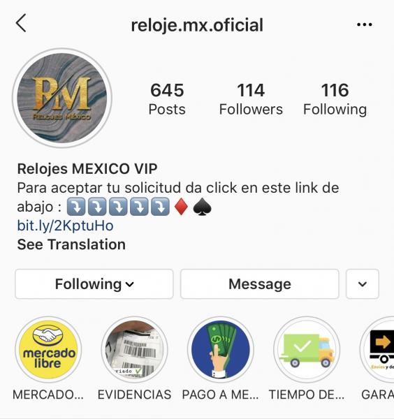 RM Relojes México VIP